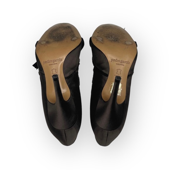 Pedro Garcia ☀︎︎ Swarovski Crystal Silk Peep Toe Pumps ☀︎︎ Cedar Brown ☀︎︎ 38 - Picture 14 of 16